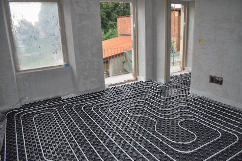 How to Install Underfloor Heating? - Warmup diagram of heater from water pipes under house 