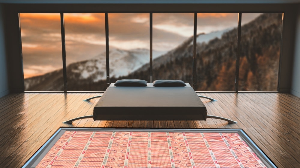 underfloor heating system in the bedroom